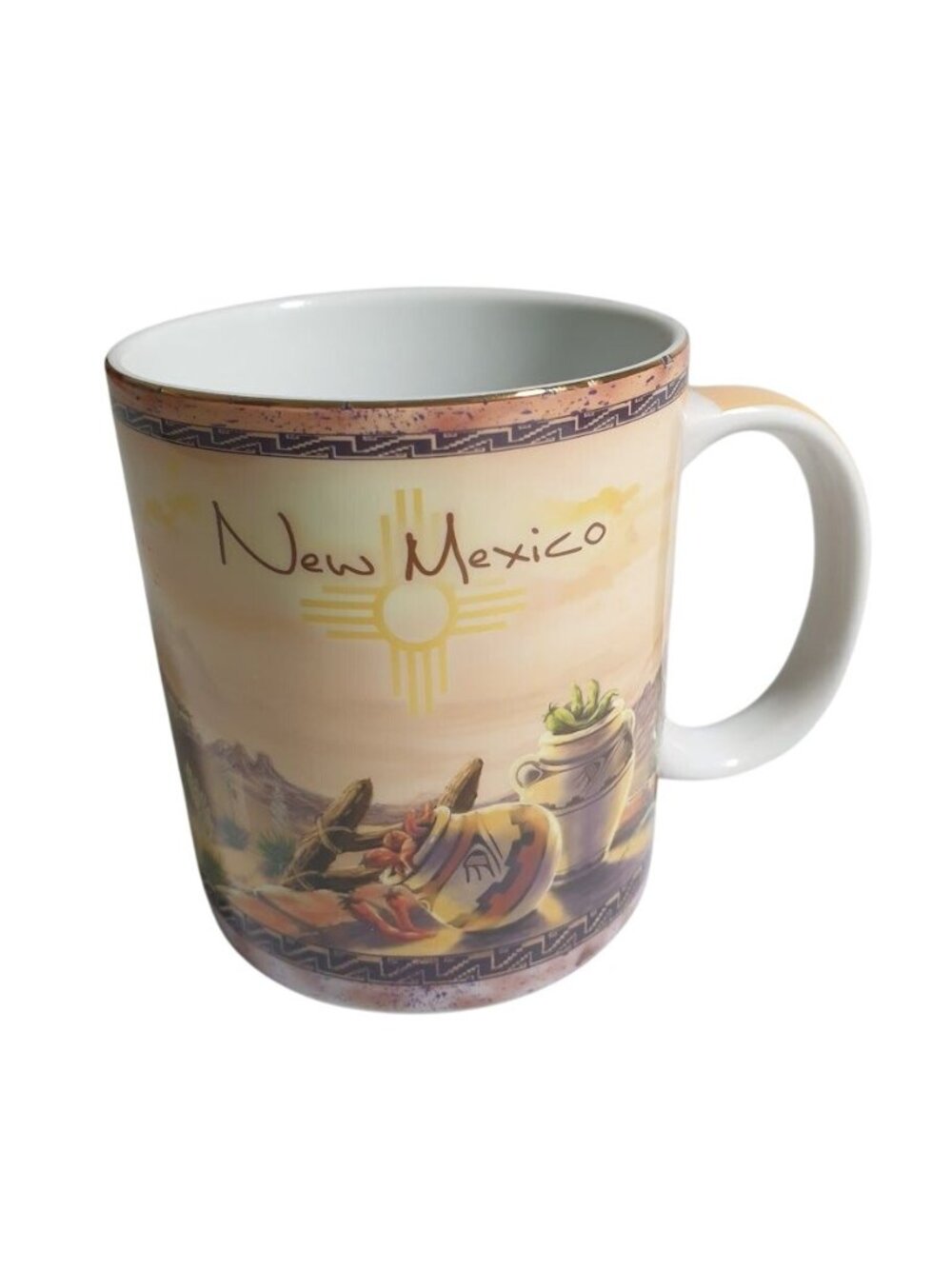 New Mexico Ceramic Souvenir Mug Desert Scene Southwest Decor Coffee Cup Gift